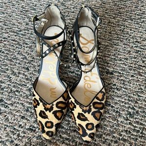 Size 8.5 Sam Edelman leopard pony hair sexy heel